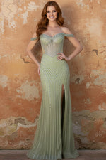 Beaded Long Corset Prom Dress: Colors Dress 3760