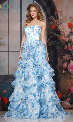 Strapless Long Ruffle Prom Gown: Colors Dress 3836