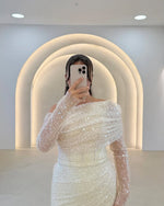 Lace Sequins Long Sleeve Mermaid Evening dress floor-Length