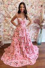 Pretty A Line Sweetheart Mint Green Corset Prom Dress with Appliques Ruffles