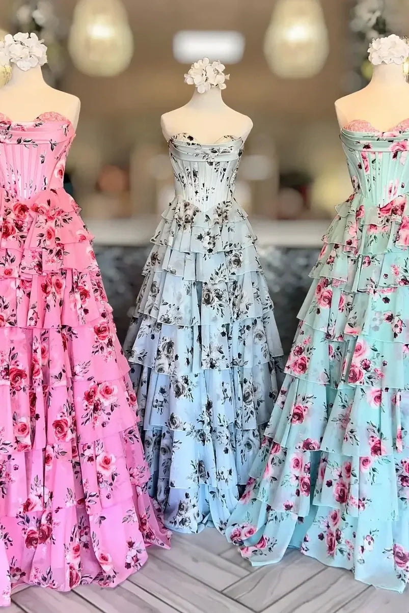 Pretty A Line Sweetheart Mint Green Corset Prom Dress with Appliques Ruffles