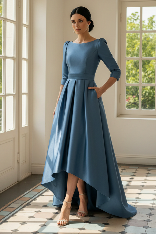 Elegant 3/4 Sleeve A-Line Floor-Length Mother of the Bride Dress