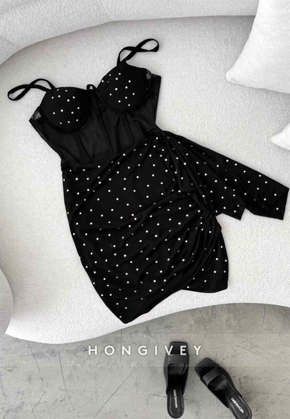 Sweetheart Sheath Sweetheart Spaghetti Straps Homecoming Dress with Beading