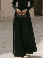 Puff Sleeve Crew Neck Maxi Dress