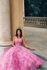 Sweetheart Beaded A-Line Tulle Ruched Prom Dress Floor-Length