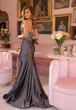 Sequins Sparkle Sleeveless Sweetheart Mermaid Side Slit Prom Dress