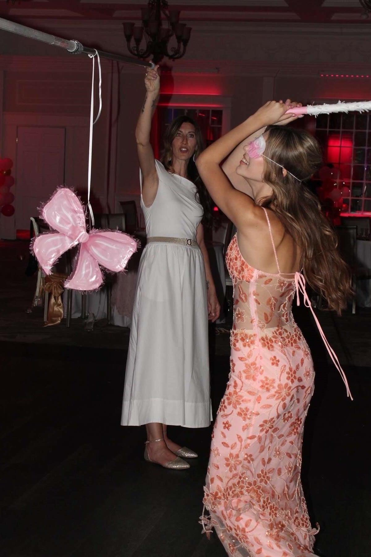 Fitted Black Sheer V-Neck Beaded Long Dress