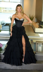 Off-Shoulder Ruffled A-Line Prom Gown