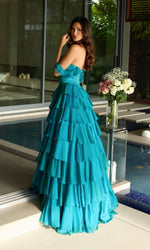 Off-Shoulder Ruffled A-Line Prom Gown