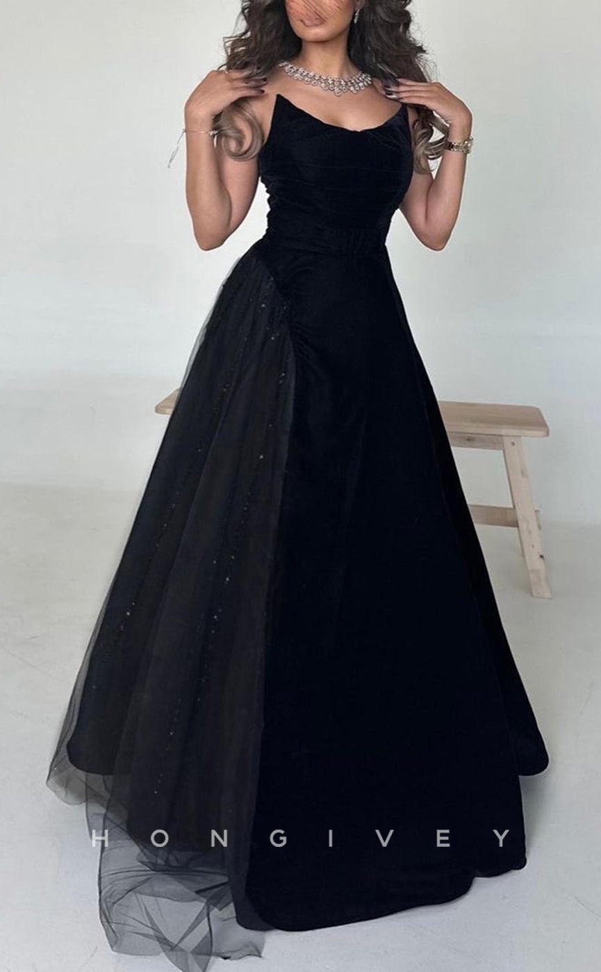 L2786 - Bateau Sleeveless A-Line Party Prom Evening Dress