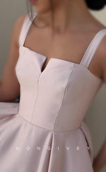 L2946 - Satin A-Line Sleeveless  Empire Party Prom Evening Dress