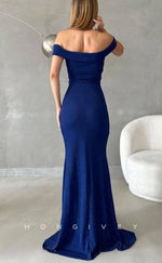 L2933 - Chic Fitted Glitter Off-Shoulder With Side Slit Party Prom Evening Dress