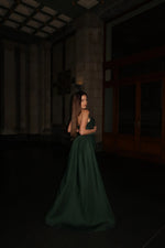 Green Sweetheart Sleeveless Mermaid Sequins Sparkle Court Train Evening Dress