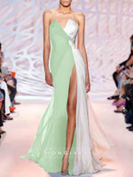 Simple Sweetheart A-line Evening Gown Side Slit