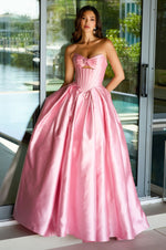 Strapless Satin Prom Ball Gown: Ava Presley 47223