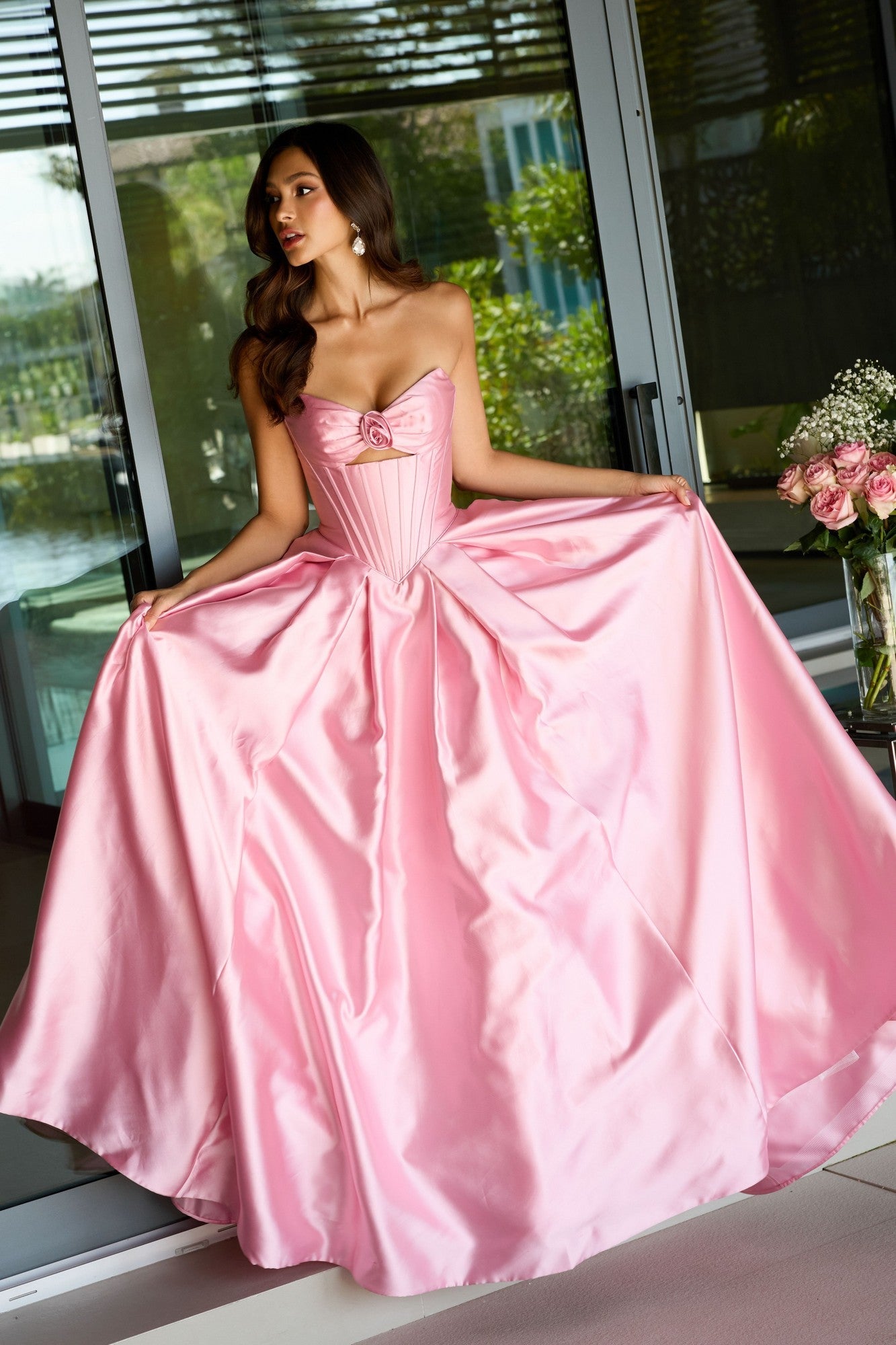 Strapless Satin Prom Ball Gown: Ava Presley 47223