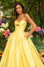 Strapless Satin Prom Ball Gown: Ava Presley 47223