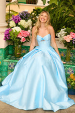 Strapless Satin Prom Ball Gown: Ava Presley 47223