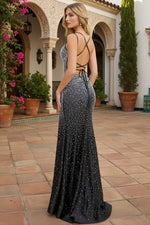 Strappy Long Pearl Prom Dress Ava Presley
