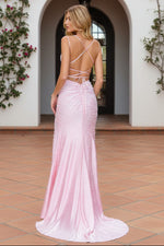 Strappy Long Pearl Prom Dress Ava Presley