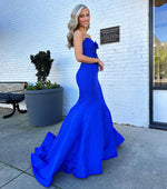 Sweetheart Satin Prom Dresses Long Mermaid Evening Gowns with Keyhole