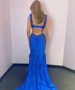 Women's Mermaid Long Prom Dresses Sweetheart Satin Beaded