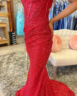 Mermaid Glittery Sequins Prom Dresses Long Sexy Backless Evening Party Dresses