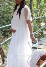 Off-Shoulder Maternity Shawl Photoshoot Gown Wedding Dresses