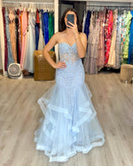 Mermaid Tulle Lace Beaded Prom Dresses Sweetheart Corset Evening Gowns