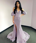 Mermaid Glittery Sequin Beaded Prom Dresses Long Sweetheart Party Dresses