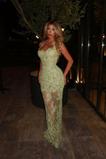 Halter Sleeveless Mermaid Prom Dress Lace Appliques Long On Sale