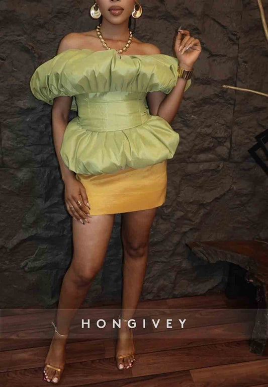 Off the Shoulder Pleated Mini Low Back Back Zipper Homecoming Dresses