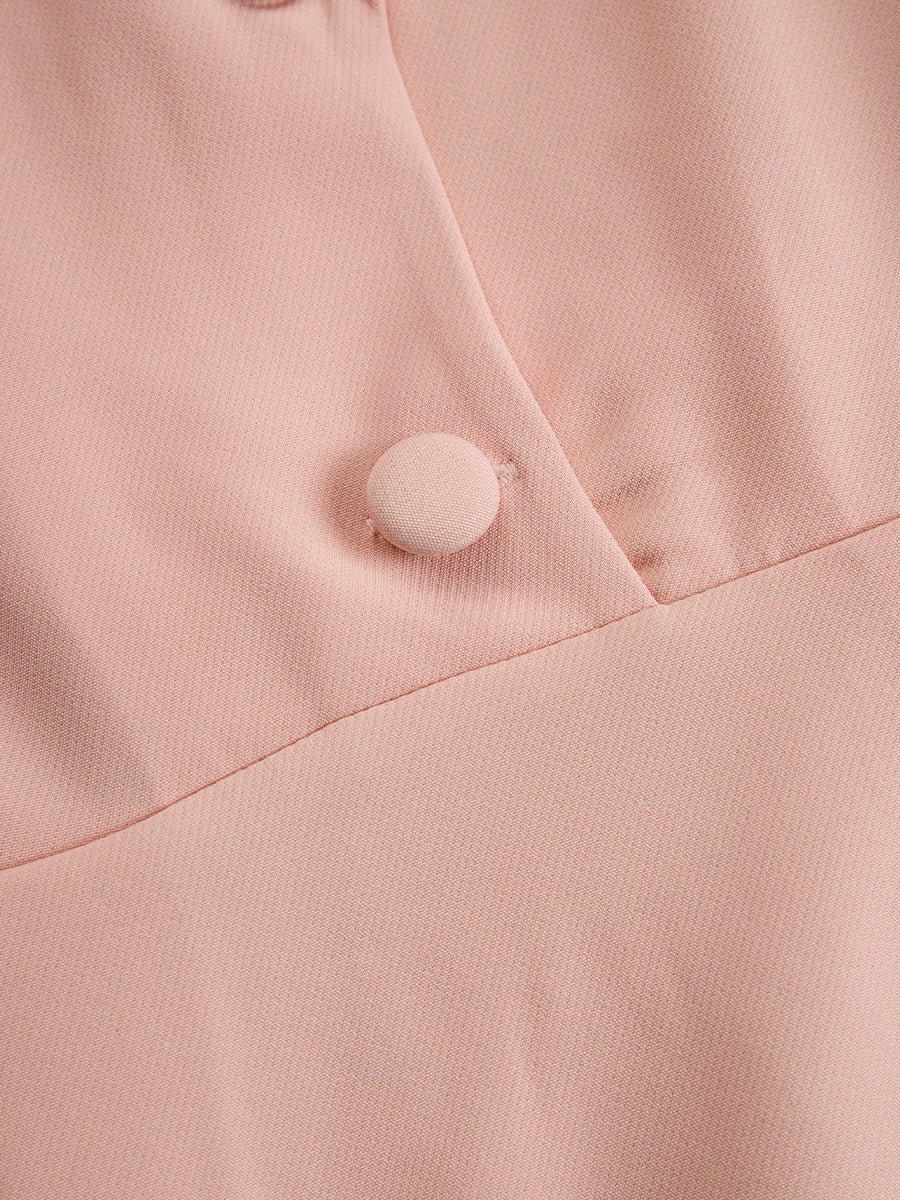 Elegant Pleated Blazer Midi Dress