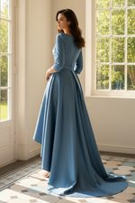 Elegant 3/4 Sleeve A-Line Floor-Length Mother of the Bride Dress