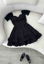 A-Line Short Sleeves Ruched Pleated Sweetheart Short Homecoming Dress