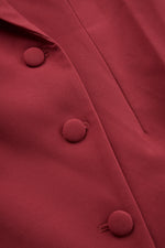 Elegant White V-Neck Long Sleeves Tailored Blazer Midi Dress