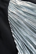 Elegant Tuxedo-Inspired Silver Slit Evening Dress