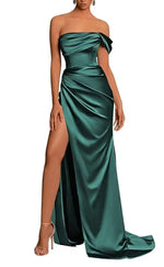 L0976 - Couture Simple Draped Sleeveless With Train and High Slit  Party Prom Formal Evening Dress