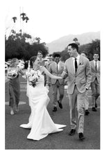 Elegant Mermaid Strapless White Satin Long Wedding Dress with Bowknot