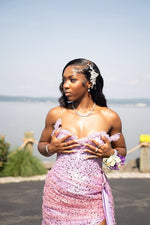 Modern Lavender Sweetheart Sequins Mermaid Prom Dress Split Long With Crystals Lace-Up