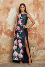 Sleeveless Flowers Floral Print Mermaid Evening Dress