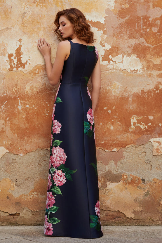 Sleeveless Flowers Floral Print Mermaid Evening Dress