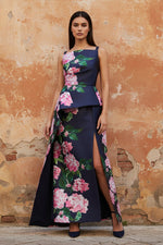 Sleeveless Flowers Floral Print Mermaid Evening Dress