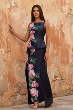 Sleeveless Flowers Floral Print Mermaid Evening Dress