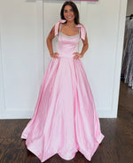 A Line Satin Beaded Long Prom Dresses Sweetheart Evening Party Gowns for Women