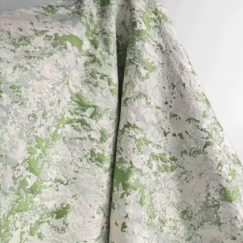 Evening Gown Elegant Jacquard Floral Dress Prom Floor Length Sleeveless One Shoulder Ruffle with Slid Split Green Wedding Guest Dress