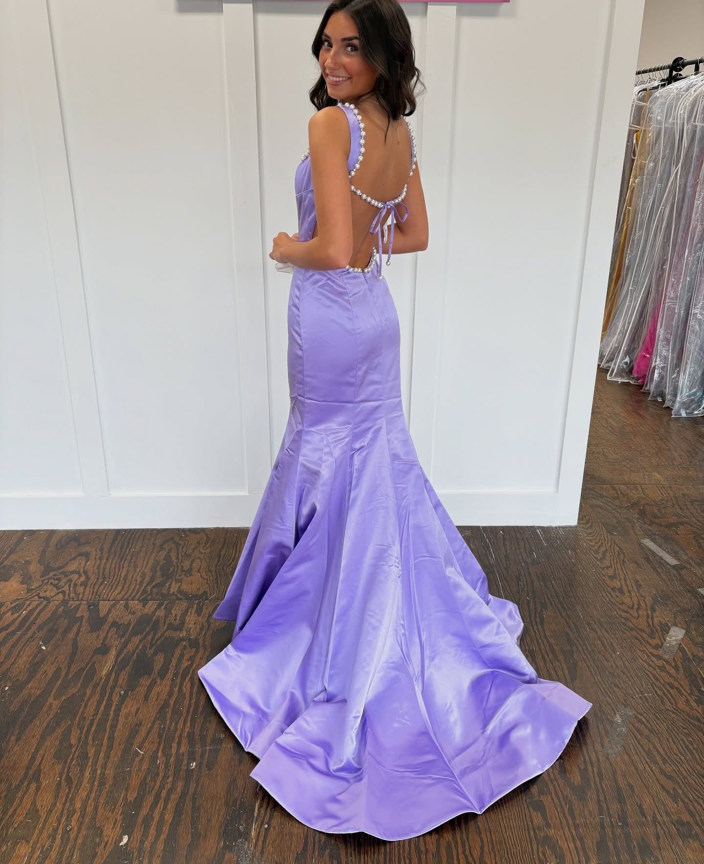 Mermaid Satin Crystal Beaded Prom Dresses Long Sleeveless Plus Size Evening Gowns
