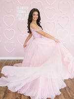 A Line Chiffon Sweetheart Crystal Beaded Long Prom Dresses for Women
