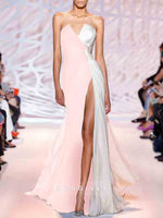 Simple Sweetheart A-line Evening Gown Side Slit