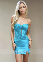 Satin Sweetheart Strapless Empire Pleats Short Party Homecoming Dress